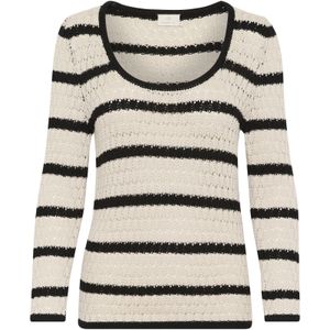 Gebreide Trui - Gestreept - Knitwear - Ronde Hals - Lange Mouw