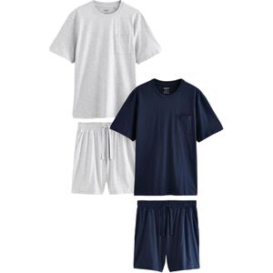 Next Pyjama kort  navy / grijs gemêleerd