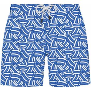 WESTMARK LONDON Zwemshorts 'GEOMETRIC'  blauw / wit