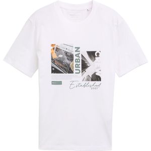 TOM TAILOR DENIM - Shirt - Donkergroen - Motiefprint - Kwartmouw