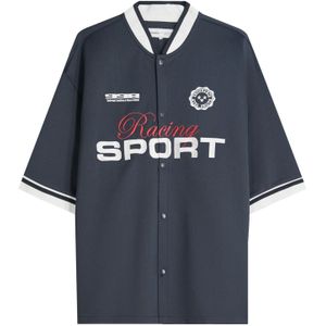 Bershka Overhemd  navy / bloedrood / wit