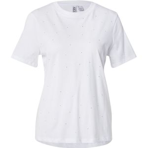 PIECES Shirt 'PCRIA'  zilver / wit