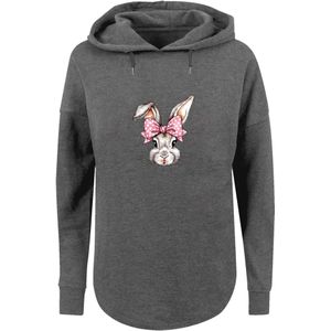 F4NT4STIC Sweatshirt 'Niedlicher Hase mit Schleife'  donkergrijs / pink / wit