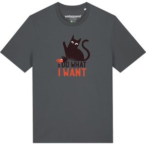 Watapparel Shirt 'Cat'  antraciet / oranjerood / zwart
