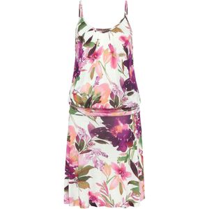 Jerseyjurken - Wit - Met Bloemenprint - Mouwloos - V-hals