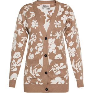 Sidona Gebreid vest  taupe / wolwit