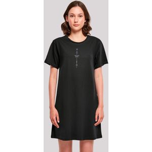 F4NT4STIC Jurk 'Cosmic Moon Boho Line Art'  zwart / wit