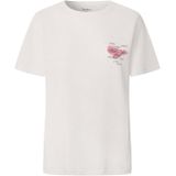 Pepe Jeans - Babs - T-shirt - Abrikoos / Oudroze / Zwart / Wit