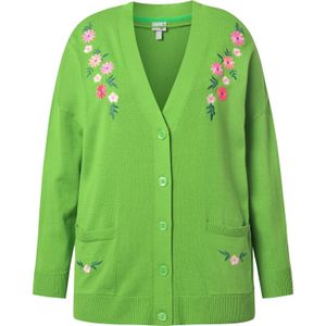 Ulla Popken Gebreid vest  grasgroen