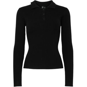 Pcmira - Knit Polo - Gebreide Polo - Lange Mouwen - Nauwsluitend