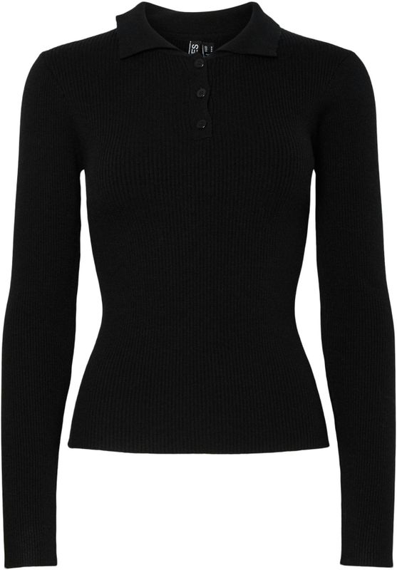 Pcmira - Knit Polo - Gebreide Polo - Lange Mouwen - Nauwsluitend