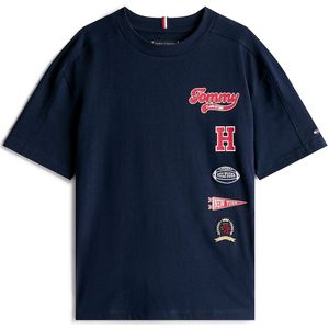 TOMMY HILFIGER Shirt 'Varsity Multi-Badge'  navy / rood / wit