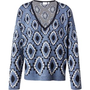 VILA Trui 'VISTREY'  indigo / zwart / wit