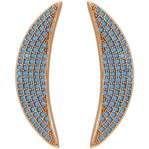 faina Oorbellen  blauw / rose-goud