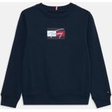 TOMMY HILFIGER Sweatshirt 'Script Flag Sweat Junior'  navy