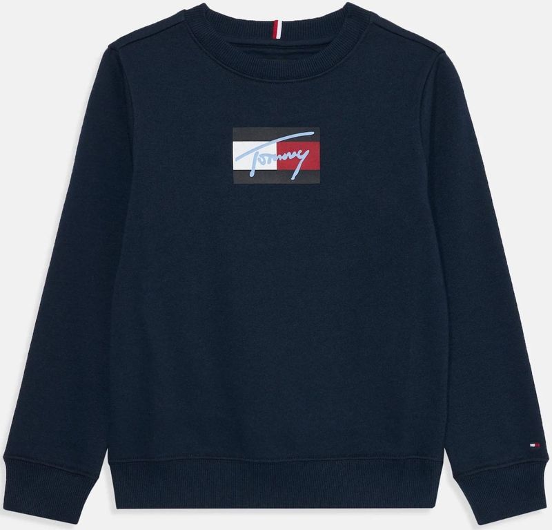 TOMMY HILFIGER Sweatshirt 'Script Flag Sweat Junior'  navy