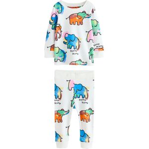 Next Nachtkledij 'Loros'  ecru / hemelsblauw / limoen / oranje