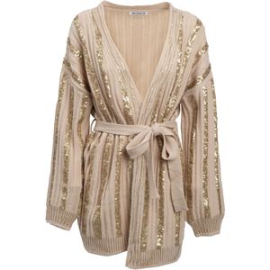 Influencer Gebreid vest  beige / goud