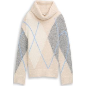 TOM TAILOR Trui  beige / lichtbeige / lichtblauw / grijs