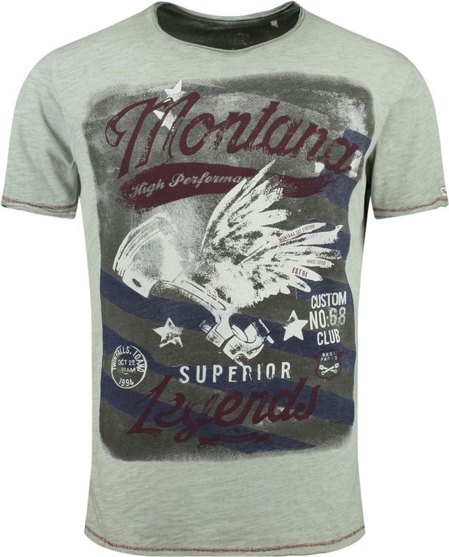 KEYLARGO - MT Montana Round T-shirts - Faded Moss - Voor Heren