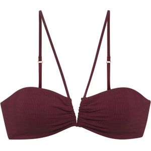 Look - Bikinitop - Wijnrood - Gestructureerd - Zonder Beugels