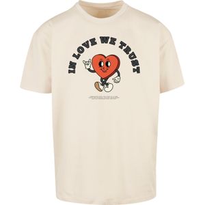 F4NT4STIC Shirt 'In Love We Trust Valentinstag Streetwear'  sand / rood / zwart