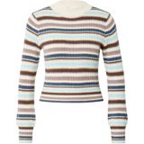 ROXY Trui 'Play A Morning'  crème / hemelsblauw / chocoladebruin / mokka / lila