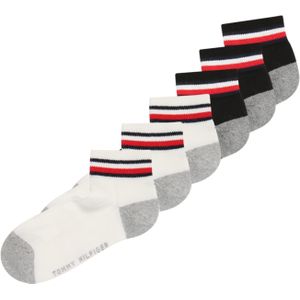 Tommy Hilfiger - TH KIDS ICONIC SPORTS QUARTER - Korte Sokken - Zwart/Wit - 6 Paar