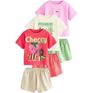 Next Nachtkledij  lichtbeige / lichtgroen / lavendel / rood gemêleerd