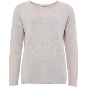 Zwillingsherz Sweatshirt 'Positive Mind'  taupe