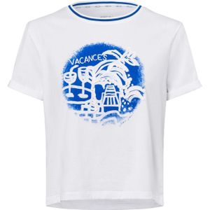 Marc Cain - Shirt - Wit - Katoen - Ronde Hals - Kwartmouw