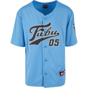 FUBU Overhemd 'Varsity'  crème / lichtblauw / rood / zwart