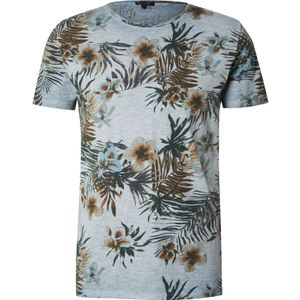 Key Largo Shirt 'PLAYA'  smoky blue / bruin / donkergroen