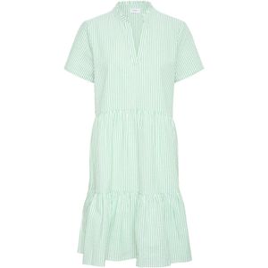 SAINT TROPEZ Jurk 'Elmiko'  lichtgroen / wit