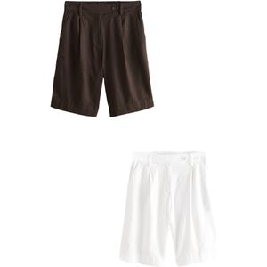 Next Broek  chocoladebruin / wit