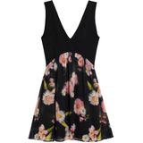 Desigual - Jurk - Gemengde Kleuren - Kort - V-hals - Bloemenprint