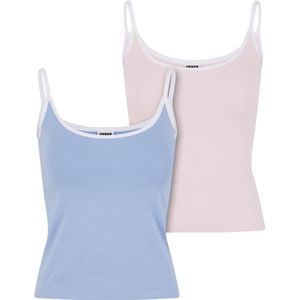 Urban Classics Top  blauw / lichtroze / wit