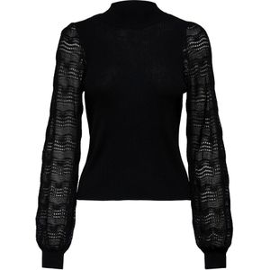 ONLY - ONLANNELINA LS HIGHNECK KNT - Zwarte Dames Trui