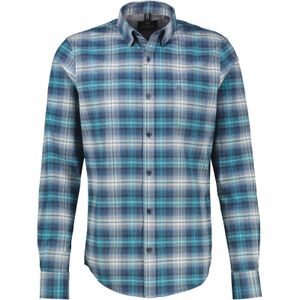 Lerros - Flanellen Overhemd - Swedish Blue - Klassiek