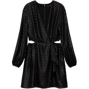 MANGO Jurk 'Lucky'  zwart / zilver