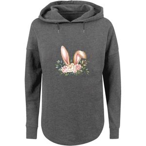 F4NT4STIC Sweatshirt 'Blumen Osterhasen Ohren Dekor'  beige / bruin / donkergrijs / groen / pink