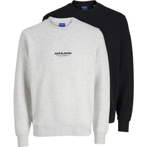 JACK & JONES Sweatshirt  lichtgrijs / zwart / wit