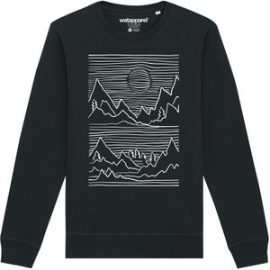 Watapparel Sweatshirt ' Mountains '  zwart / wit