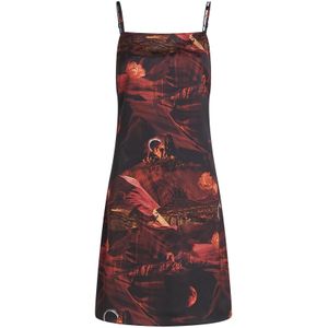 KARL LAGERFELD JEANS Jurk  bruin / oranje / zwart