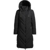 Gewatteerde lange jas met capuchon, model 'NASHI'