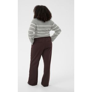 KAFFE CURVE Trui 'KCerina'  grijs gemêleerd / wit