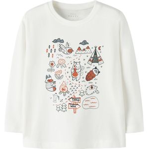 NAME IT Shirt 'NMMVUX'  grijs / oranje / zwart / wit