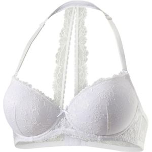 Lascana - Halterbh - Wit - Licht Gewatteerd - Met Beugel - Kanten Achterkant