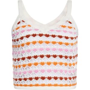 ebeeza Gebreide top  oranje / pink / rood / wit