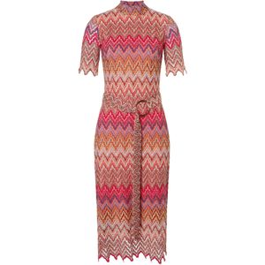 Ana Alcazar Gebreide jurk 'Zayara'  blauw / lichtgeel / pink / rood